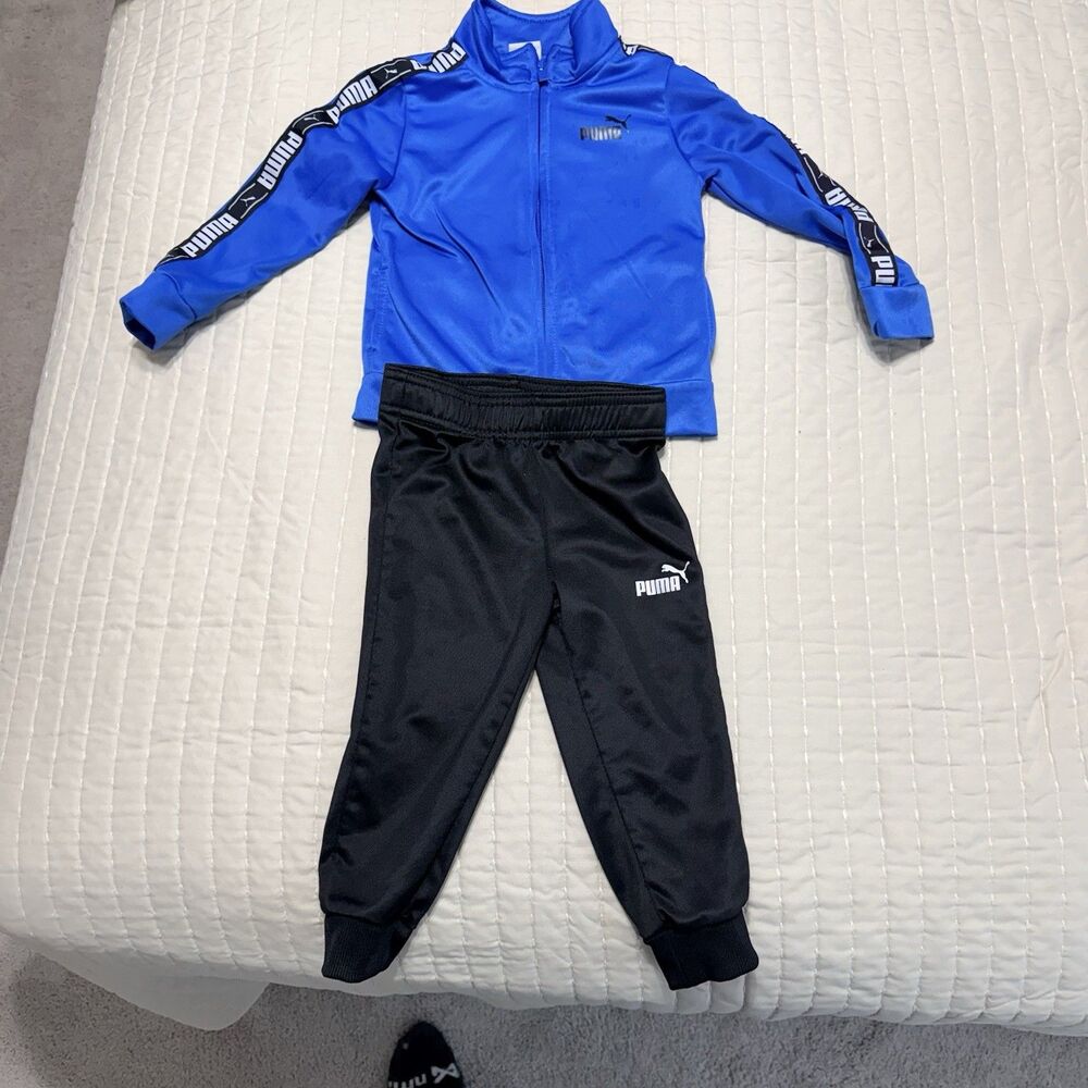 Toddlers Puma Sweatsuit Top And Bottom | 2T | Blue & Black